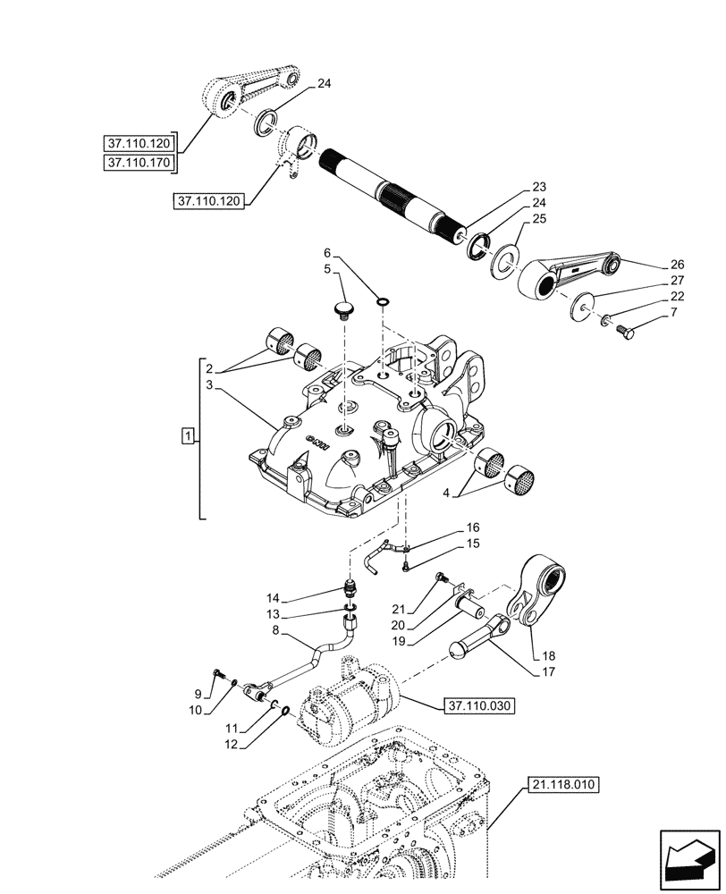Схема запчастей Case IH FARMALL 80V - (37.110.130) - VAR - 342377, 759013 - REAR, HYDRAULIC LIFT, HOUSING, ARM, W/ LIFT-O-MATIC PLUS, W/O CAB (37) - HITCHES, DRAWBARS & IMPLEMENT COUPLINGS
