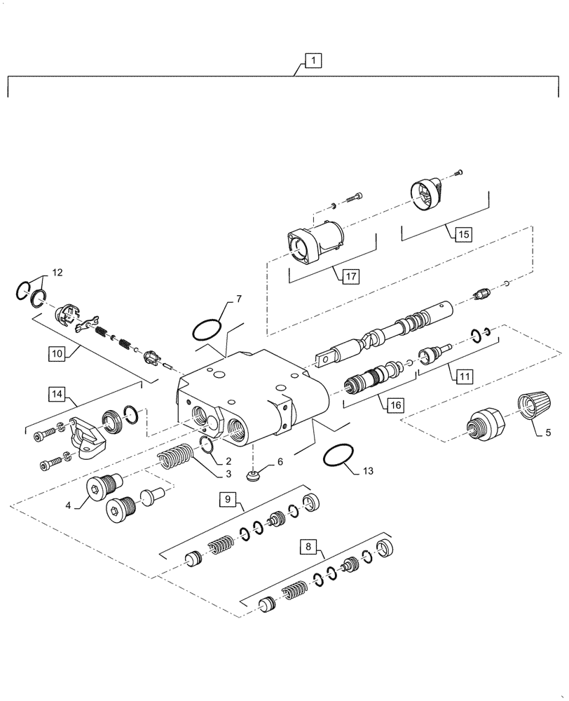 Схема запчастей Case IH PUMA1654 - (35.204.BE[14]) - REMOTE CONTROL VALVE, COMPONENTS (35) - HYDRAULIC SYSTEMS