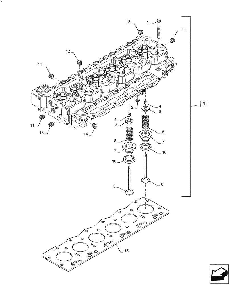 Схема запчастей Case IH PUMA1654 - (10.101.AA[01]) - CYLINDER HEAD - 6 CYLINDER - PP38177 (10) - ENGINE