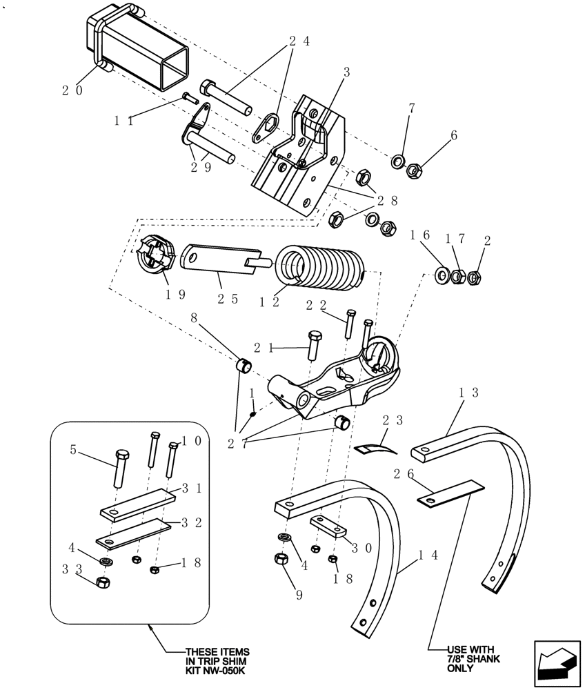 Схема запчастей Case IH ATX400 - (8.130.1) - 550 POUND RELEASE TRIPS AND SHANKS Related Equipment