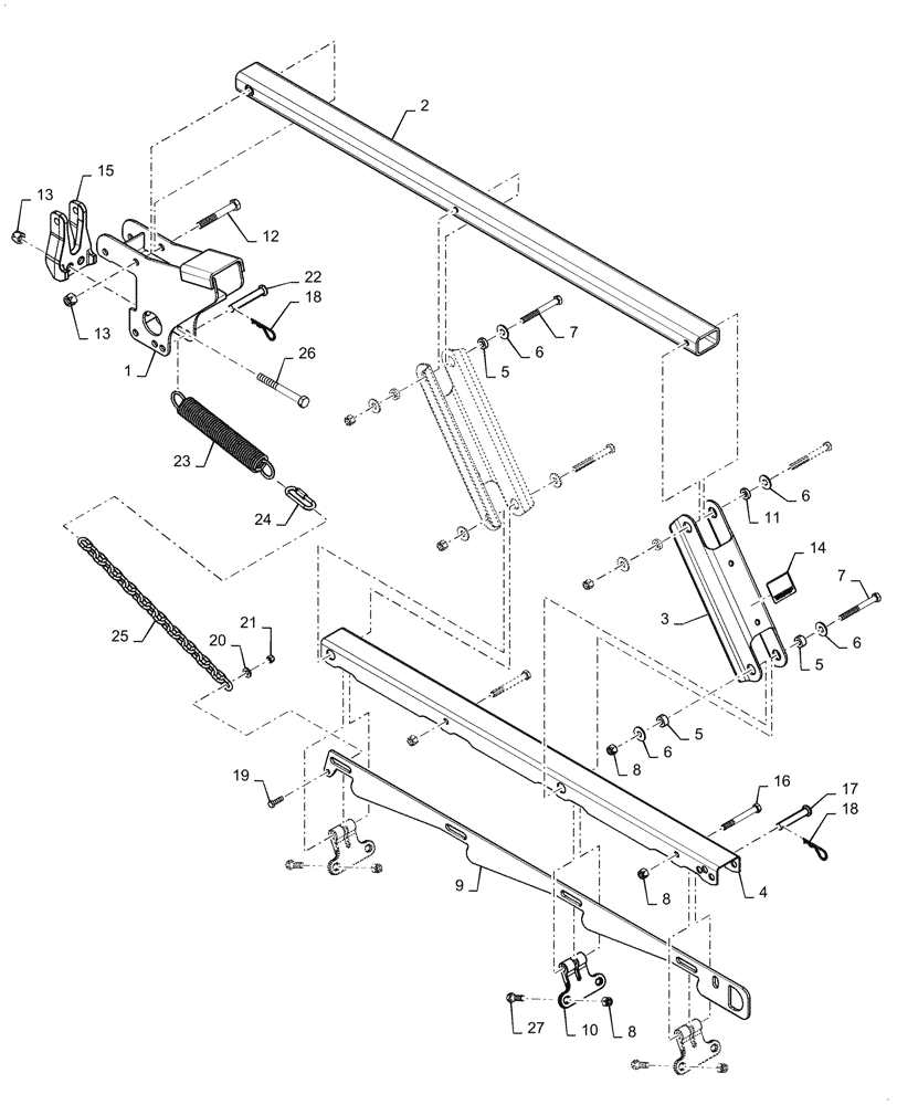 Схема запчастей Case IH TM255 - (75.908.060) - MOUNT, LINKAGE ASSY (75) - SOIL PREPARATION