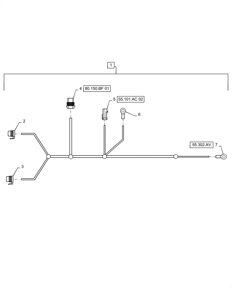 Схема запчастей Case IH 5088 - (55.426.AH[01]) - WIRE HARNESS, GRAIN TANK COVER, BSN Y9G002283 (55) - ELECTRICAL SYSTEMS