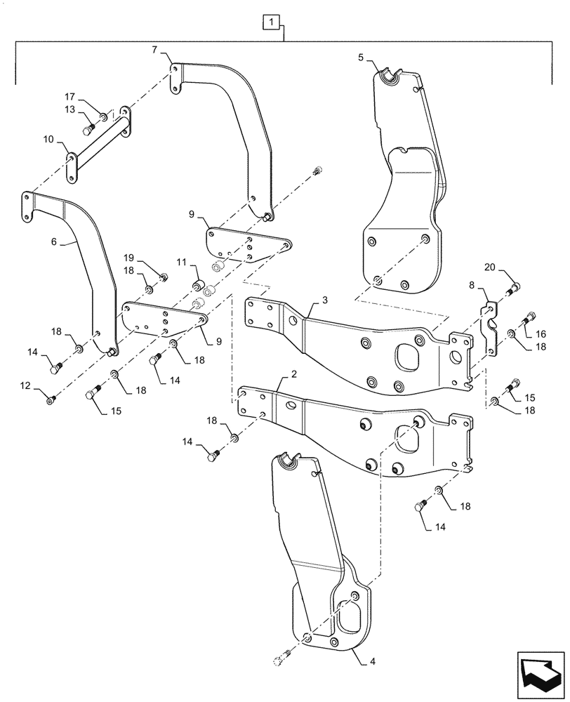 Схема запчастей Case IH L750 - (39.100.260) - VAR - 730782006 - SUBFRAME, MOUNTING PARTS (39) - FRAMES AND BALLASTING