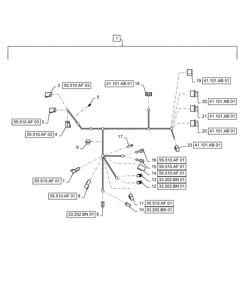 Схема запчастей Case IH 5088 - (55.047.AB) - WIRE HARNESS, STEERING COLUMN (55) - ELECTRICAL SYSTEMS