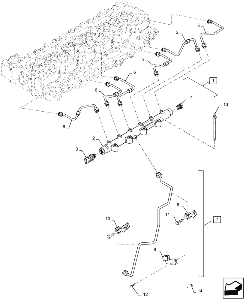 Схема запчастей Case IH PUMA1804 - (10.218.AI[04]) - INJECTOR FUEL LINES (10) - ENGINE