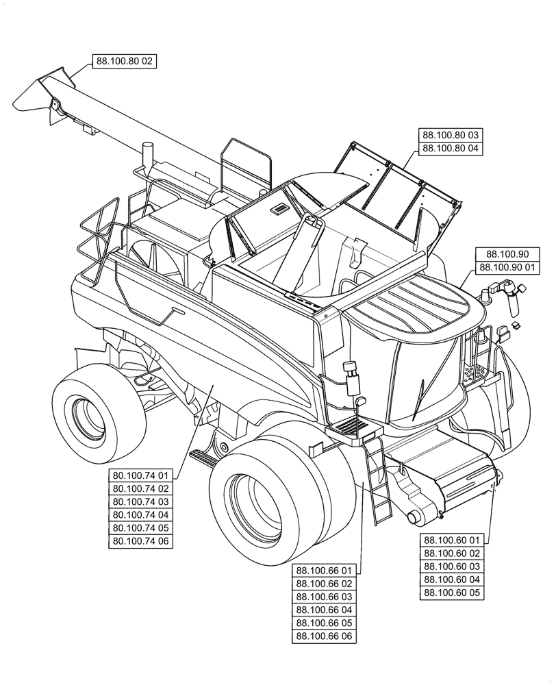 Схема запчастей Case IH 7088 - (88.000.00[02]) - SECTION INDEX - ACCESSORIES, CONTINUED (88) - ACCESSORIES