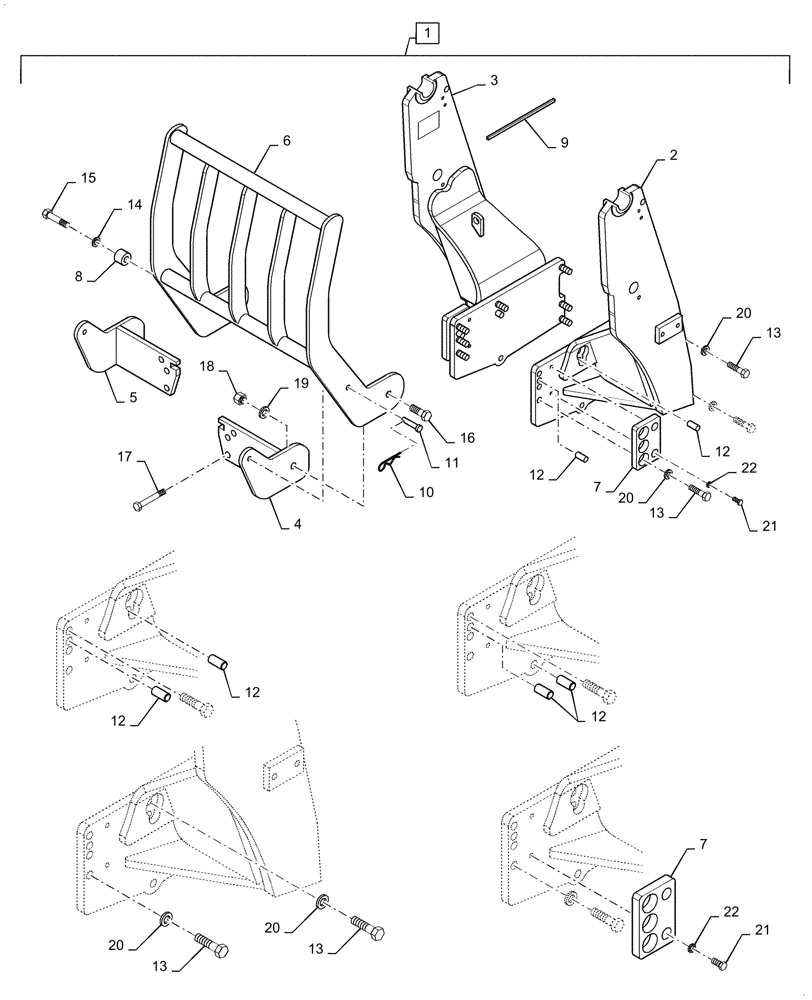 Схема запчастей Case IH L785 - (39.100.340) - VAR - 713700016 - SUBFRAME, MOUNTING PARTS (39) - FRAMES AND BALLASTING