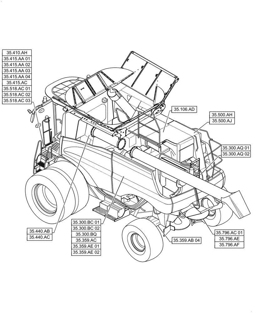 Схема запчастей Case IH 7088 - (35.000.00) - SECTION INDEX - HYDRAULIC SYSTEMS (35) - HYDRAULIC SYSTEMS