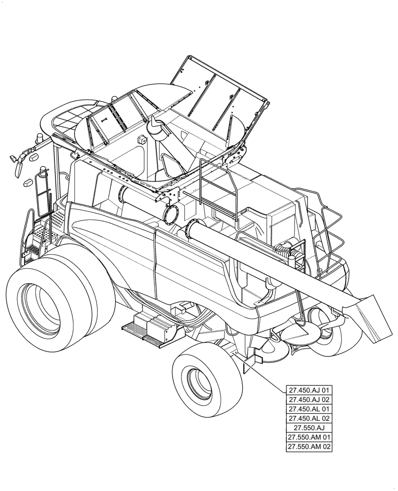 Схема запчастей Case IH 7088 - (27.000.00) - SECTION INDEX - REAR AXLE SYSTEM (27) - REAR AXLE SYSTEM
