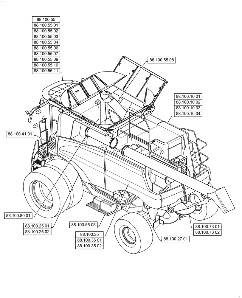 Схема запчастей Case IH 7088 - (88.000.00[01]) - SECTION INDEX - ACCESSORIES (88) - ACCESSORIES