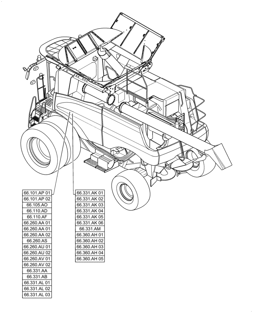 Схема запчастей Case IH 7088 - (66.000.00) - SECTION INDEX - THRESHING (66) - THRESHING