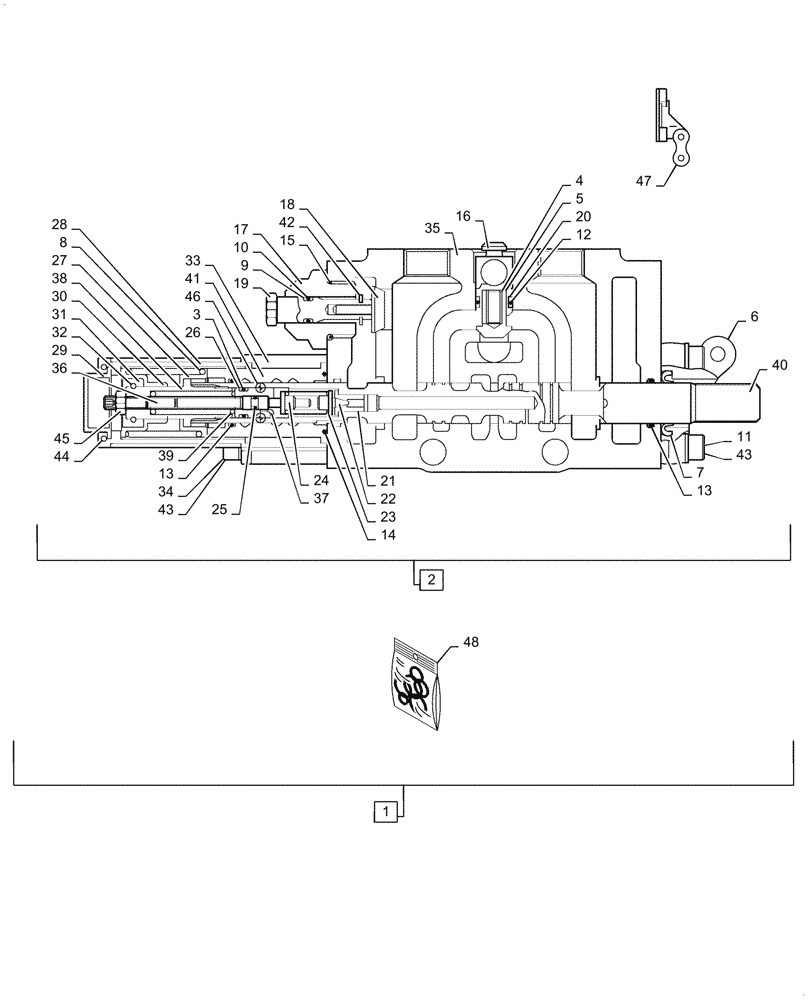 Схема запчастей Case IH FARMALL 45C - (35.204.BE[02]) - REMOTE CONTROL VALVE, 4 POSITION (35) - HYDRAULIC SYSTEMS