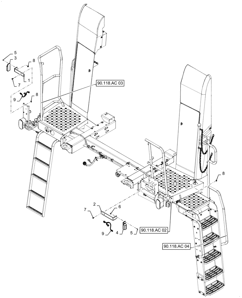Схема запчастей Case IH 7140 - (55.404.BB[03]) - VAR - 722092 - MARKER LIGHT (55) - ELECTRICAL SYSTEMS