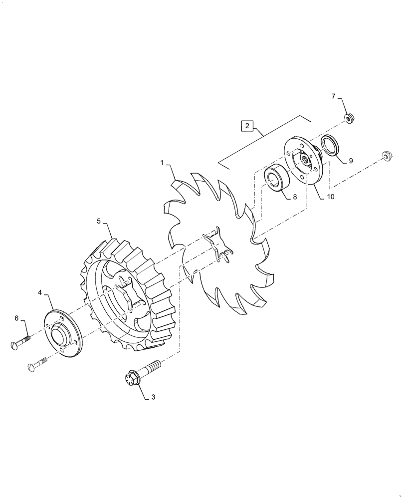 Схема запчастей Case IH 2150 - (75.200.AF[07]) - NO-TILL RESIDUE MANAGER HUB AND WHEE (75) - SOIL PREPARATION