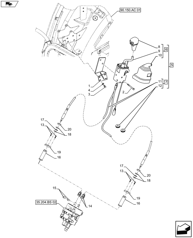 Схема запчастей Case IH FARMALL 105U - (55.512.CL[01A]) - VAR - 743919 - JOYSTICK MOUNTING, ISO - BEGIN YR 29-SEP-2013 (55) - ELECTRICAL SYSTEMS