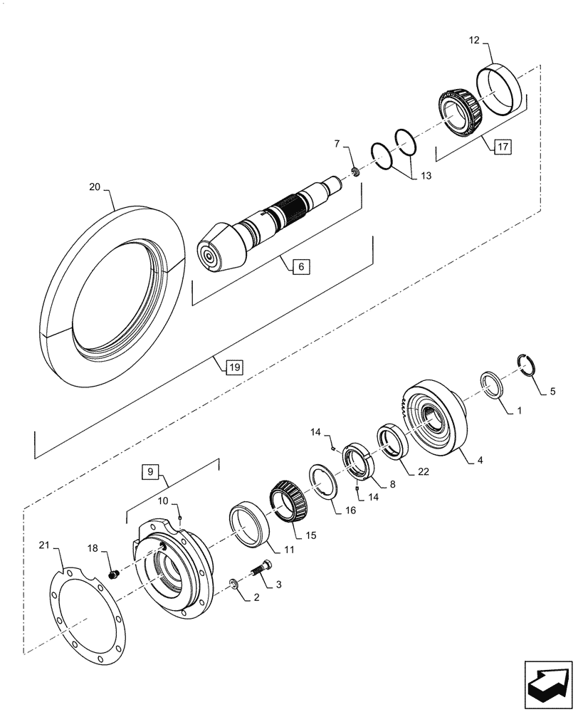 Схема запчастей Case IH MAGNUM 2654 - (27.106.AA[04]) - VAR - 429330, 429331, 429332, 429333 - TRANSMISSION PINION SHAFT AND GEARS, HEAVY DUTY REAR AXLE - MAGNUM 310, 340, 3154 (27) - REAR AXLE SYSTEM