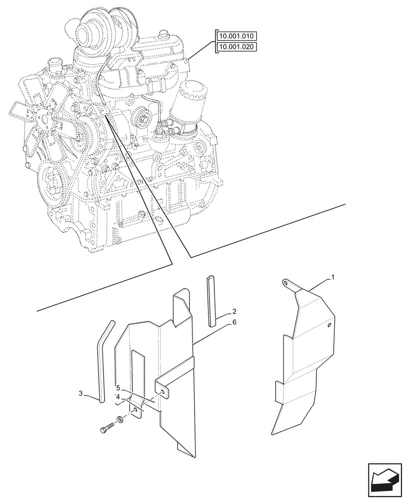 Схема запчастей Case IH JX95HC PLUS - (90.102.010) - VAR - 337836 - ENGINE, FAN GUARD (90) - PLATFORM, CAB, BODYWORK AND DECALS
