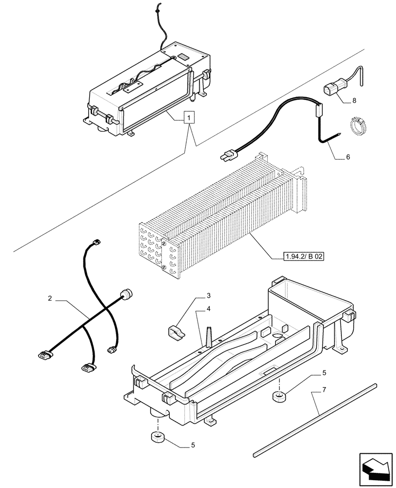 Схема запчастей Case IH PUMA 140 - (1.94.2/01B[03]) - AIR CONDITIONER - BREAKDOWN (10) - OPERATORS PLATFORM/CAB