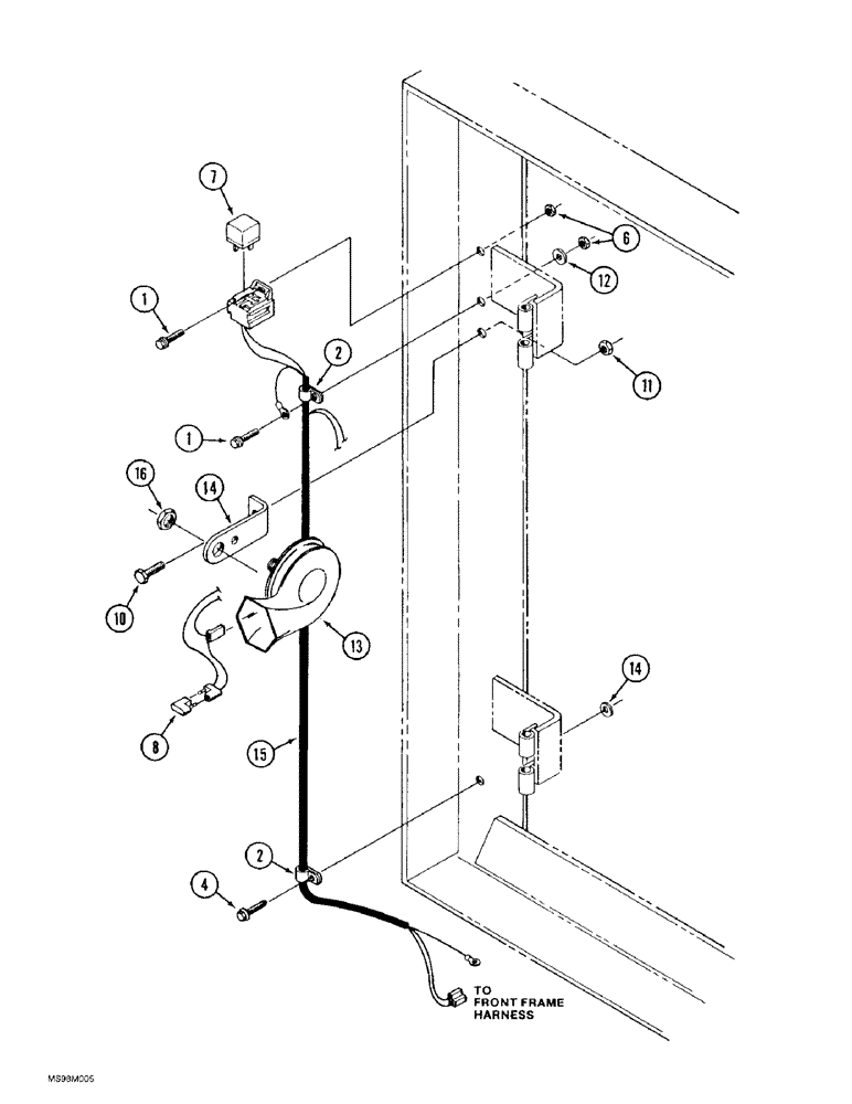 Схема запчастей Case IH 9380 QUADTRAC - (4-064) - HORN AND MOUNTING (04) - ELECTRICAL SYSTEMS