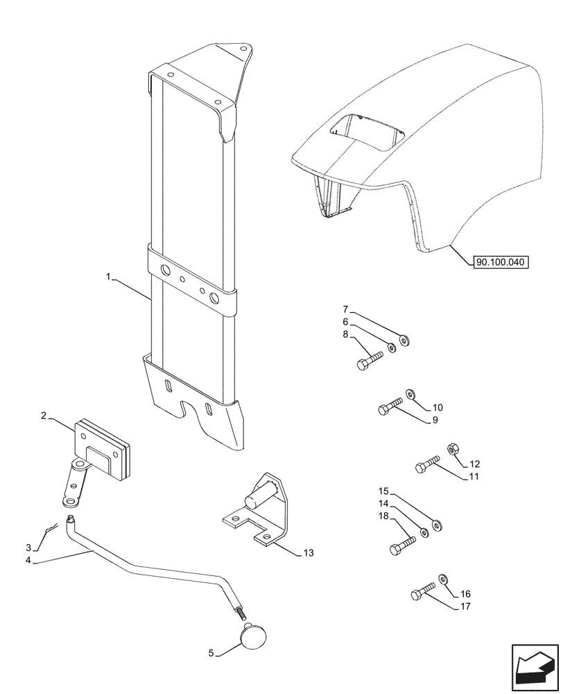 Схема запчастей Case IH JX95HC PLUS - (90.100.050) - STD + VAR - 391606 - HOOD, LOCK, KNOB (90) - PLATFORM, CAB, BODYWORK AND DECALS