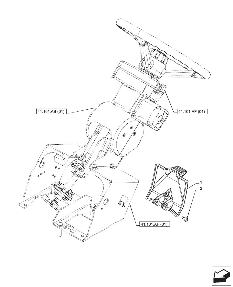 Схема запчастей Case IH PUMA 185 - (90.160.CD[02]) - VAR - 337473, 337475 - COVER, PANEL, PEDAL (90) - PLATFORM, CAB, BODYWORK AND DECALS