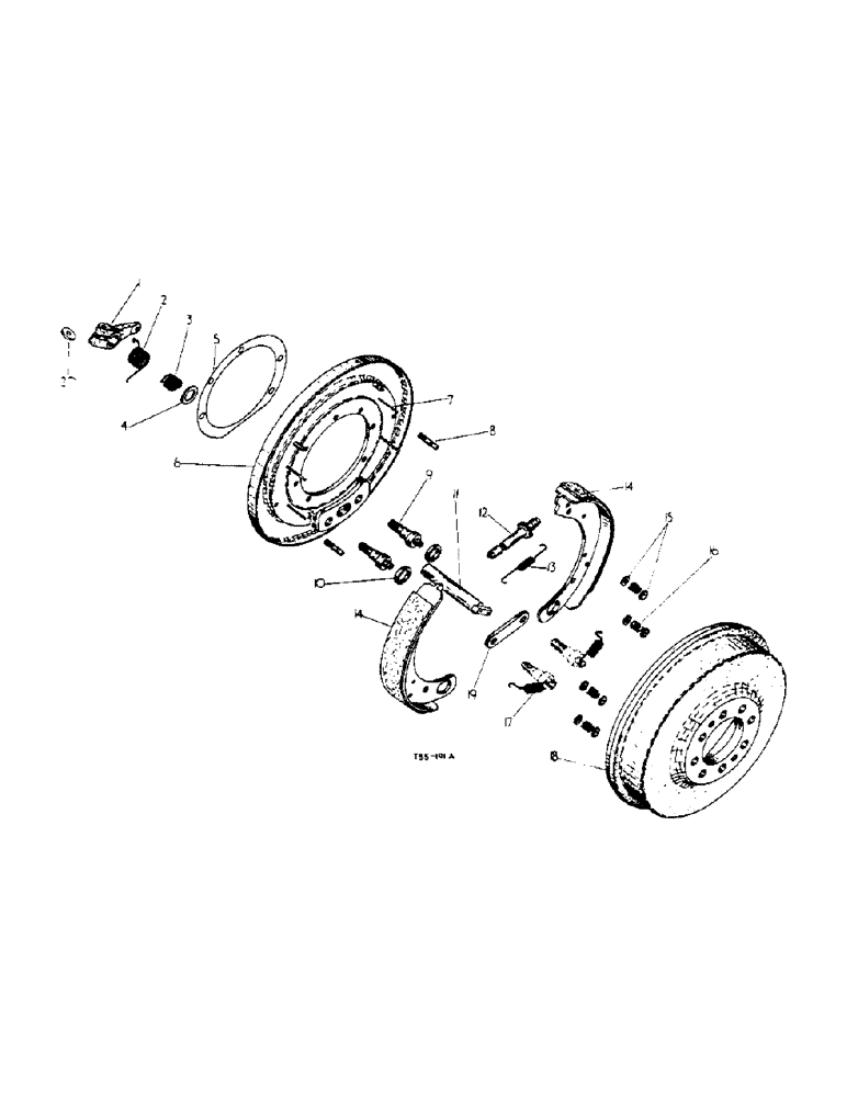 Схема запчастей Case IH 276 - (8-05) - 14 INCH X 2 INCH DAFC DRUM BRAKE ASSEMBLY, HAND OPERATED DRUM BRAKE ATTACHMENT (07) - BRAKES