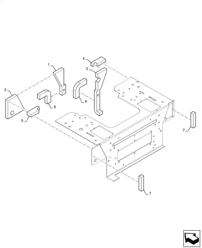 Схема запчастей Case IH SV340 - (90.105.020) - HEEL PLATE, FOAM INSULATION (90) - PLATFORM, CAB, BODYWORK AND DECALS