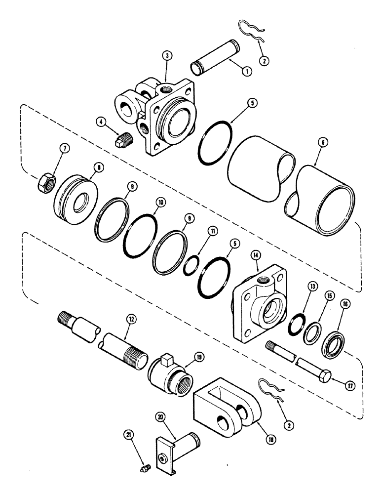 Схема запчастей Case IH E30 - (022) - T56660 CYLINDER 4 X 8 INCH (101.6 X 203.2 MM), SERIAL NUMBER 1625038 AND AFTER 