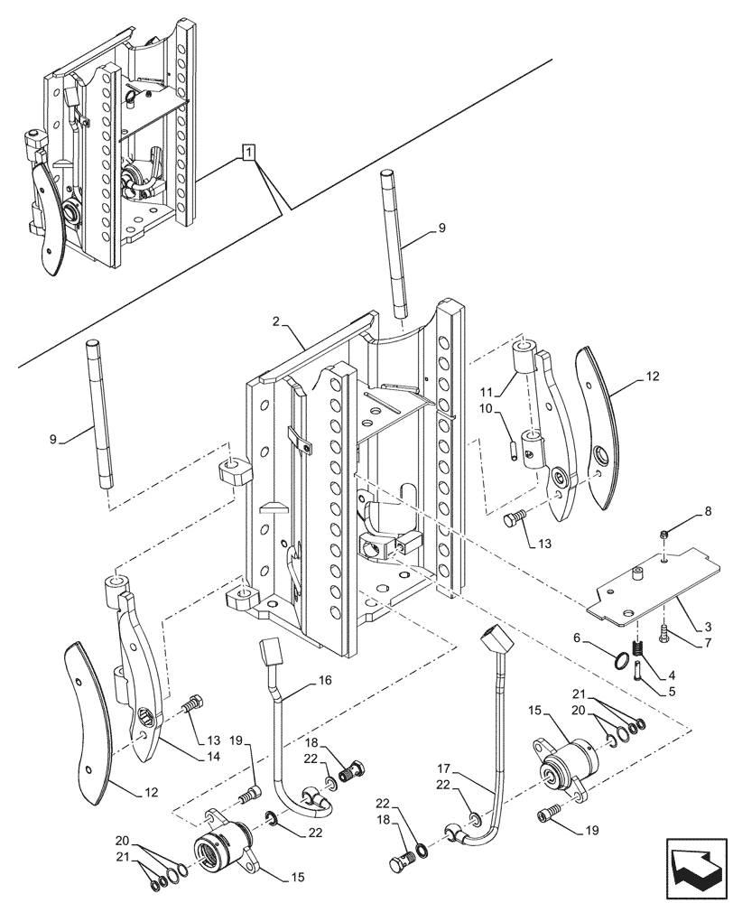 Схема запчастей Case IH FARMALL 80N - (37.100.210) - VAR - 342331, 336945, 341516 - REAR, SLIDER, FRAME, COMPONENTS, W/O CAB (37) - HITCHES, DRAWBARS & IMPLEMENT COUPLINGS