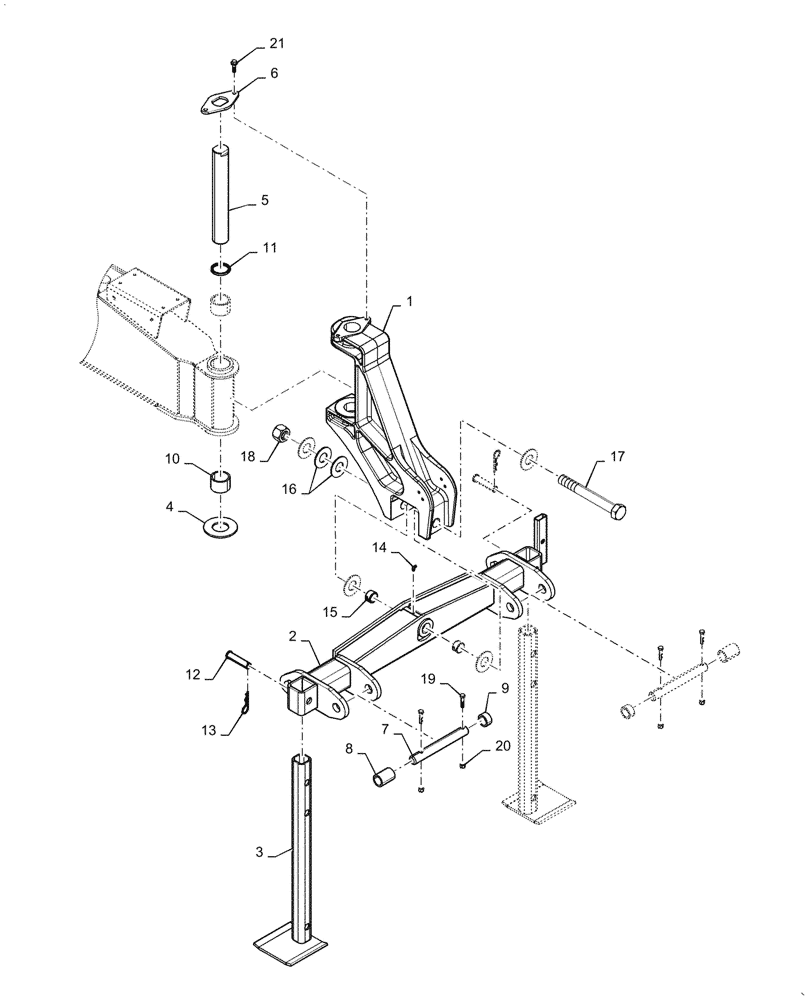 Схема запчастей Case IH 2150 - (37.100.AF[07]) - HITCH 2 POINT, 24 ROW (37) - HITCHES, DRAWBARS & IMPLEMENT COUPLINGS