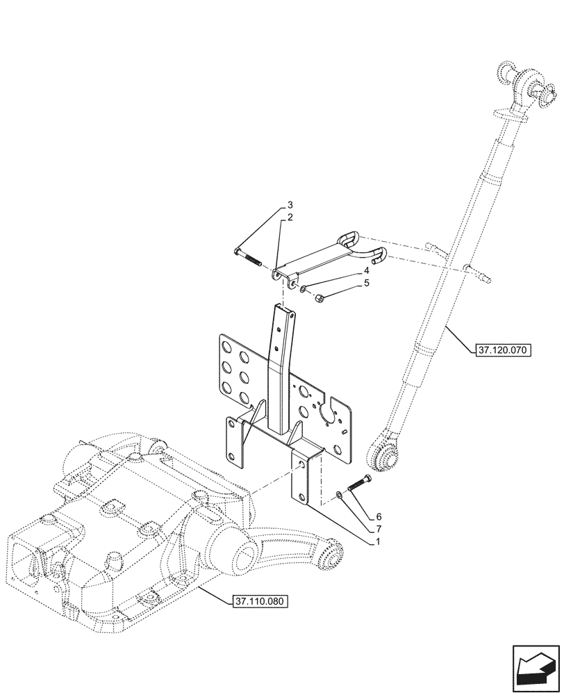 Схема запчастей Case IH JX95HC PLUS - (37.120.020) - STD + VAR - 334421, 334424, 335905 - 3 POINT HITCH, TOP LINK, SUPPORT (37) - HITCHES, DRAWBARS & IMPLEMENT COUPLINGS