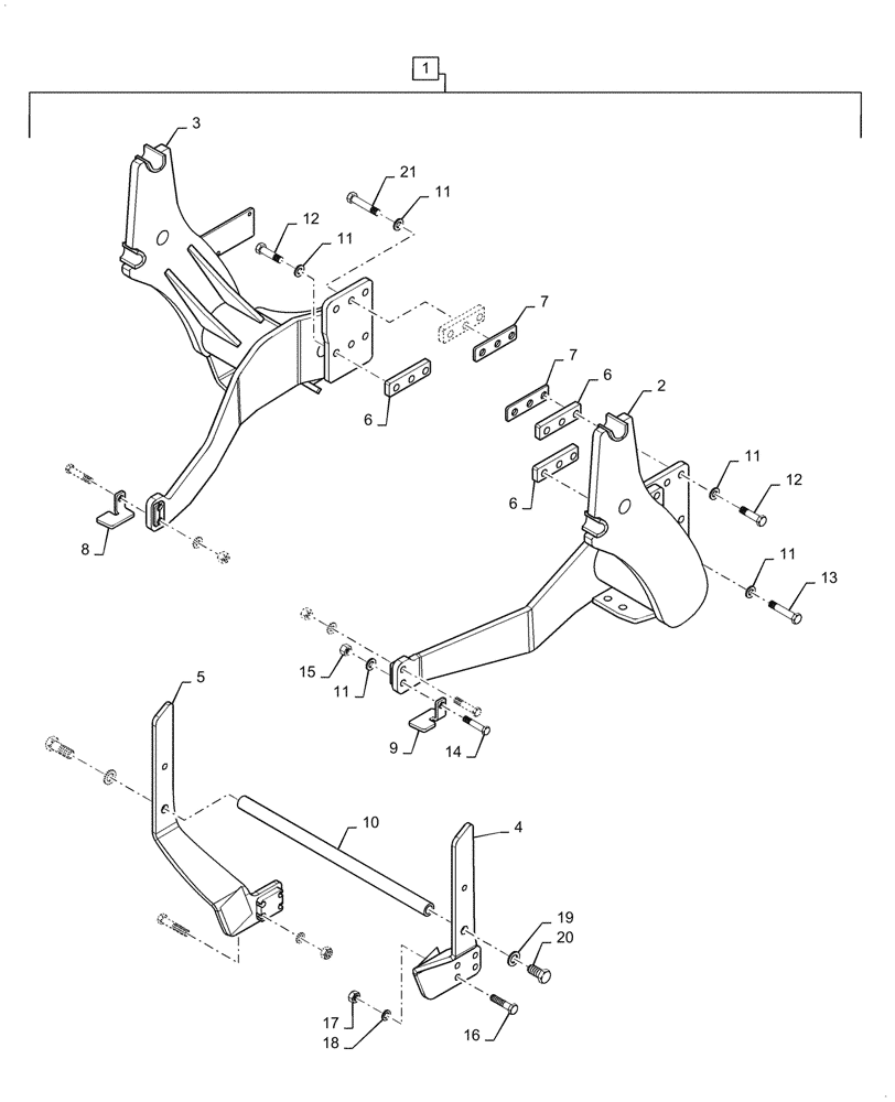 Схема запчастей Case IH L555 - (39.100.020) - VAR - 713710006 - SUBFRAME, MOUNTING PARTS (39) - FRAMES AND BALLASTING