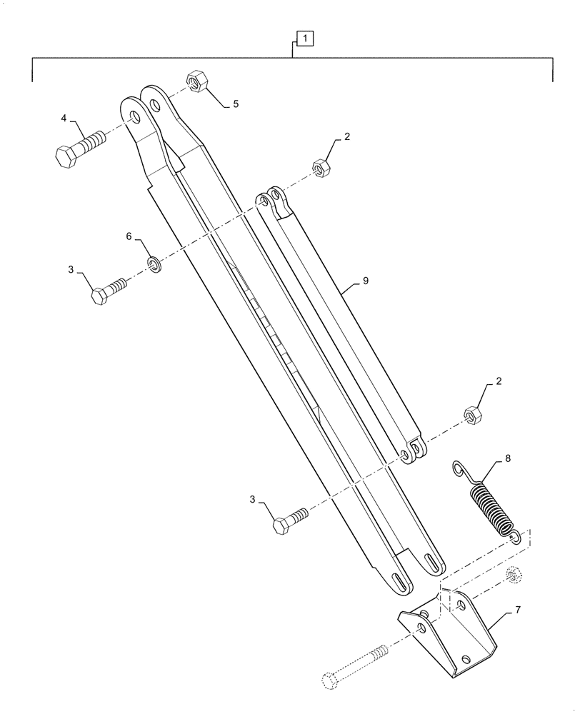 Схема запчастей Case IH L725 - (39.129.010) - LOADER ARM, SUPPORT LEG (39) - FRAMES AND BALLASTING
