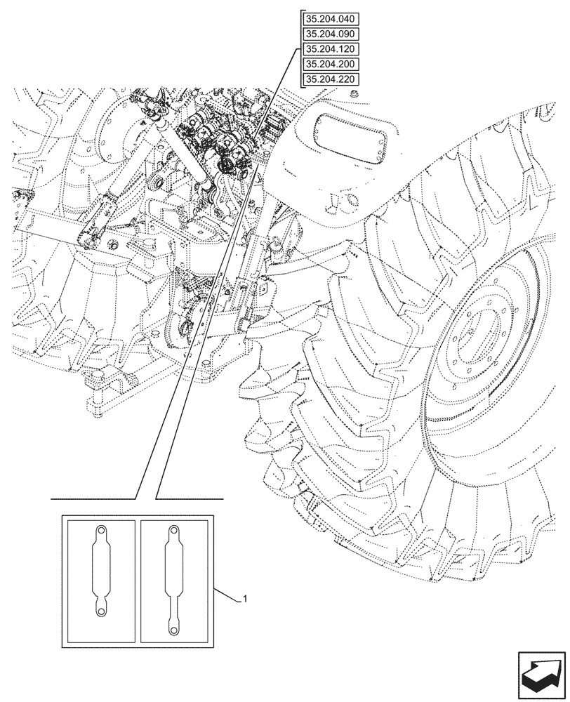Схема запчастей Case IH JX95HC PLUS - (90.108.320) - STD + VAR - 335054, 335103, 335413, 335417 - CONTROL, DECAL, HYDRAULIC LIFT (90) - PLATFORM, CAB, BODYWORK AND DECALS
