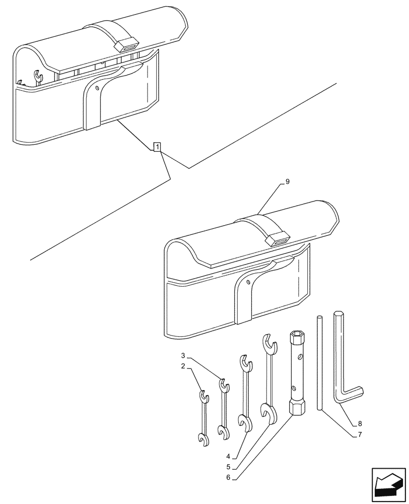 Схема запчастей Case IH JX95HC PLUS - (88.100.020) - VAR - 334408 - BAG W/TOOL KIT (88) - ACCESSORIES