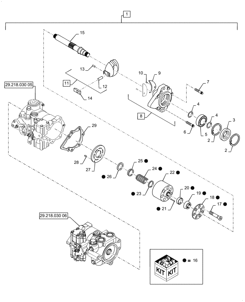 Схема запчастей Case IH SR270 - (29.218.030[02]) - HYDROSTATIC PUMP & COMPONENTS, MECHANICAL CONTROLS (29) - HYDROSTATIC DRIVE