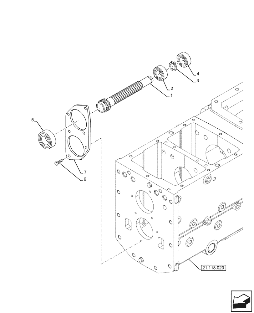 Схема запчастей Case IH JX95HC PLUS - (21.148.070) - VAR - 335113 - TRANSMISSION, MAIN SHAFT, 20+12 SYNCHRO+CREEPER (21) - TRANSMISSION