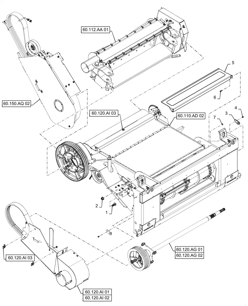 Схема запчастей Case IH 6140 - (60.110.AD[04]) - VAR - 425125, 425126 - HILLCO FEEDER (60) - PRODUCT FEEDING
