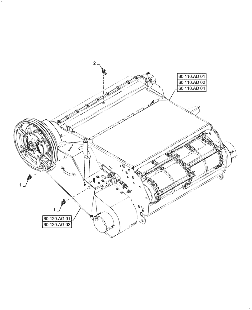 Схема запчастей Case IH 7140 - (60.120.AI[06]) - VAR - 425081 - FEEDER LATCH (60) - PRODUCT FEEDING