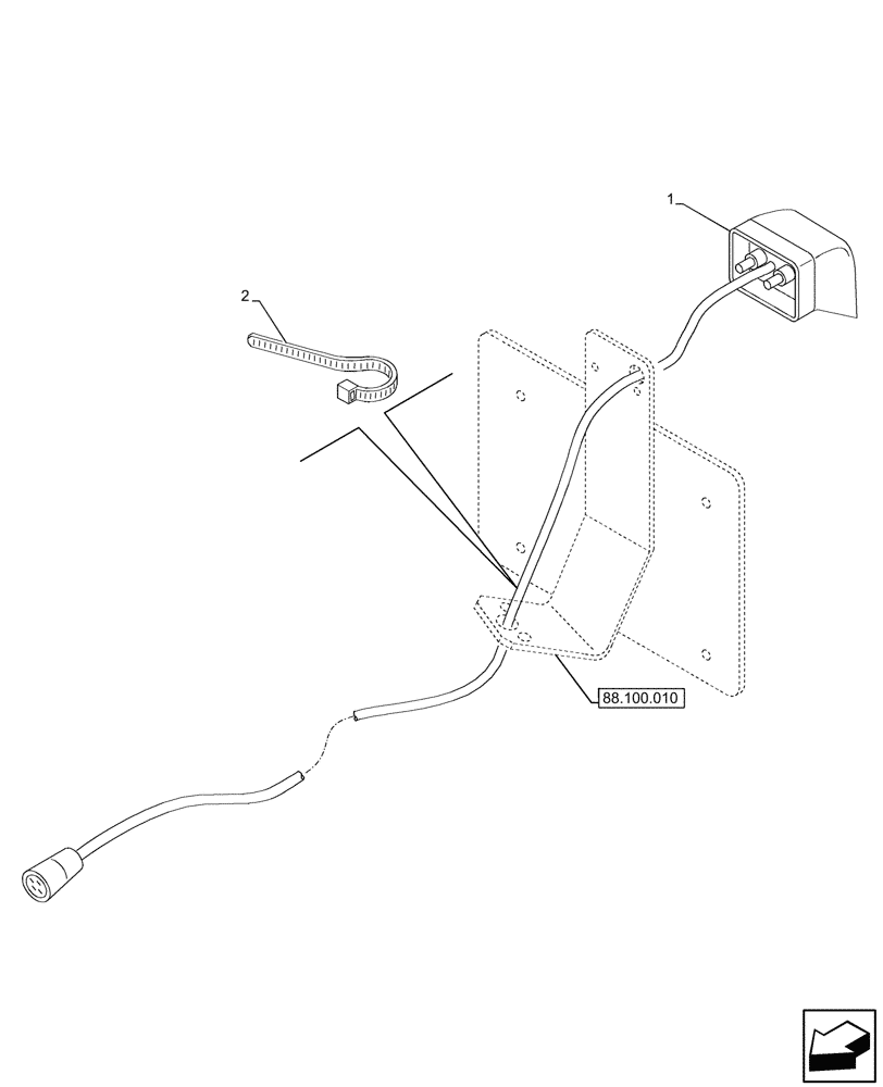 Схема запчастей Case IH JX95HC PLUS - (55.404.050) - STD + VAR - 391606 - LICENSE PLATE LIGHT (55) - ELECTRICAL SYSTEMS