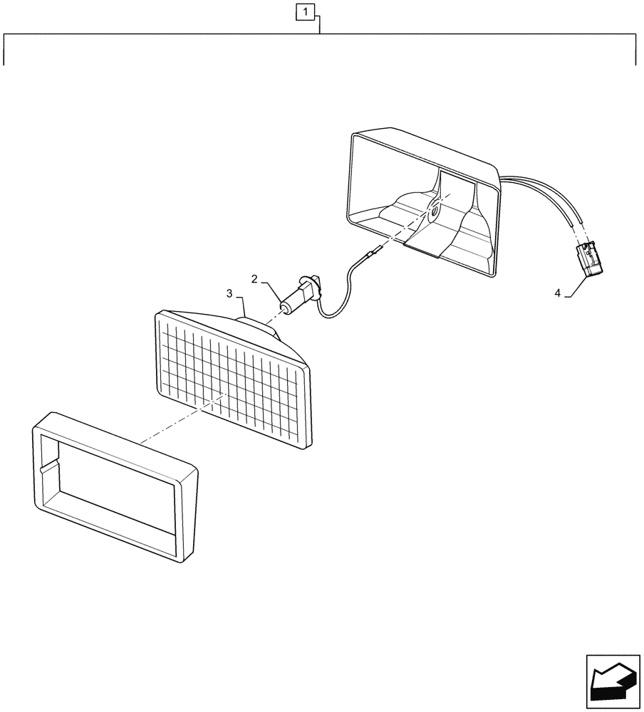 Схема запчастей Case IH PATRIOT 3340 - (55.404.BM[03]) - REAR AMBER WARNING LIGHT (55) - ELECTRICAL SYSTEMS