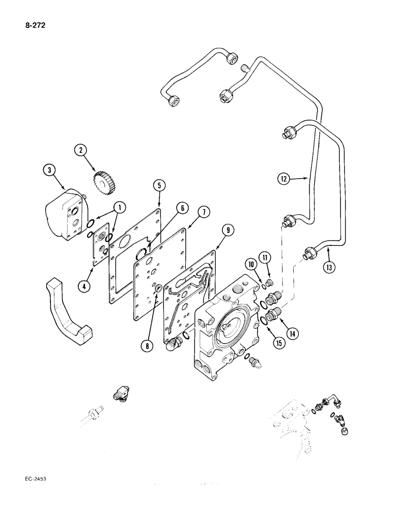 Схема запчастей Case IH 385 - (8-272) - HYDRAULIC POWER SUPPLY AND MULTI CONTROL VALVE (08) - HYDRAULICS