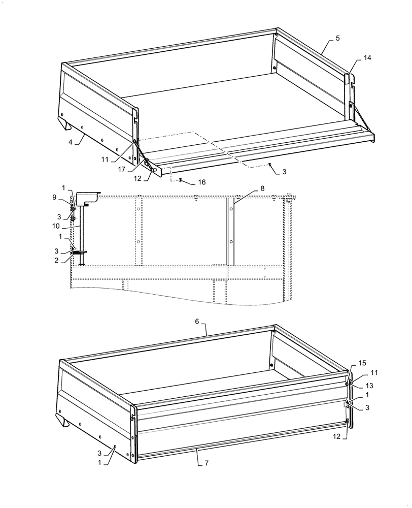 Схема запчастей Case IH SCOUT - (39.100.01) - PICK-UP BOX (39) - FRAMES AND BALLASTING