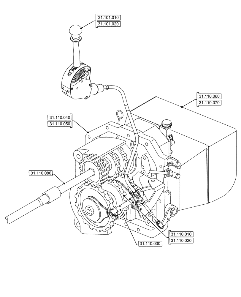 Схема запчастей Case IH JX95HC PLUS - (31.000.00) - SECTION INDEX - IMPLEMENT POWER TAKE OFF (31) - IMPLEMENT POWER TAKE OFF