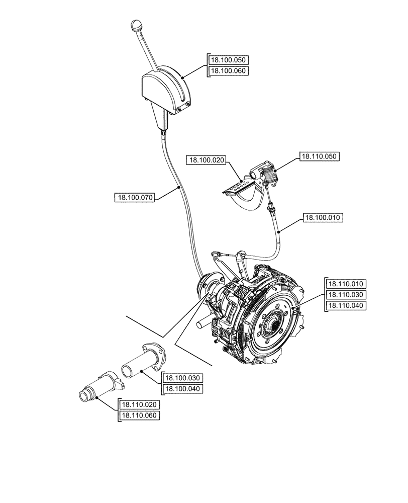 Схема запчастей Case IH JX95HC PLUS - (18.000.00) - SECTION INDEX - CLUTCH (18) - CLUTCH