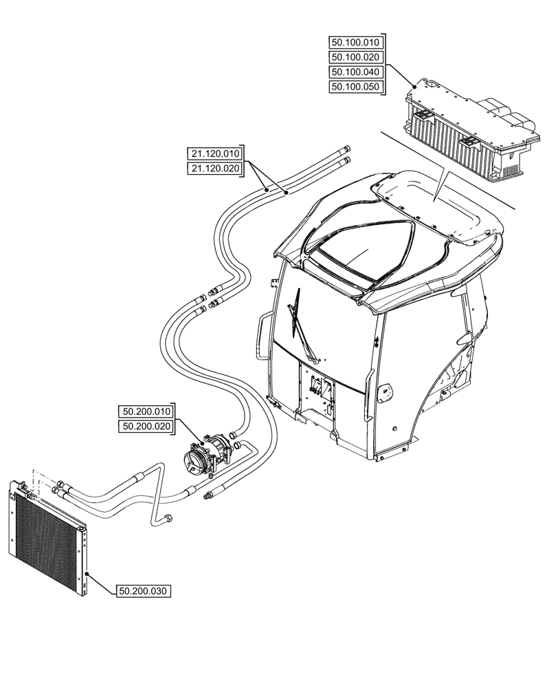 Схема запчастей Case IH JX95HC PLUS - (50.000.00) - SECTION INDEX - CAB CLIMATE CONTROL (50) - CAB CLIMATE CONTROL
