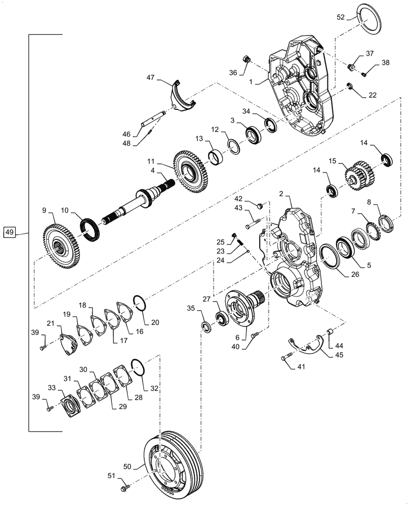 Схема запчастей Case IH 6140 - (60.120.AR) - VAR - 425126, 425082, 425087 - GEARBOX, HEADER, 2-SPEED (60) - PRODUCT FEEDING