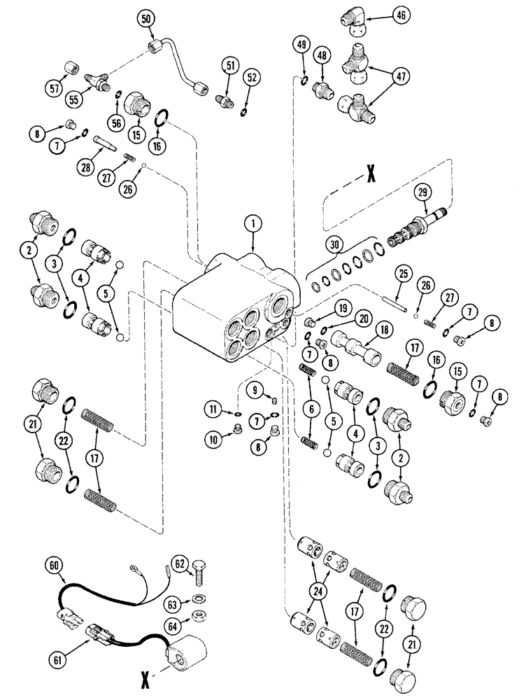 Схема запчастей Case IH 2555 - (05-16) - SELECTOR VALVE ASSY (04) - STEERING