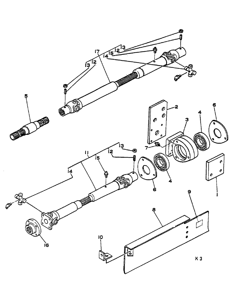 Схема запчастей Case IH 268 - (07-154) - PROPELLER SHAFT, 4-WHEEL DRIVE (04) - Drive Train