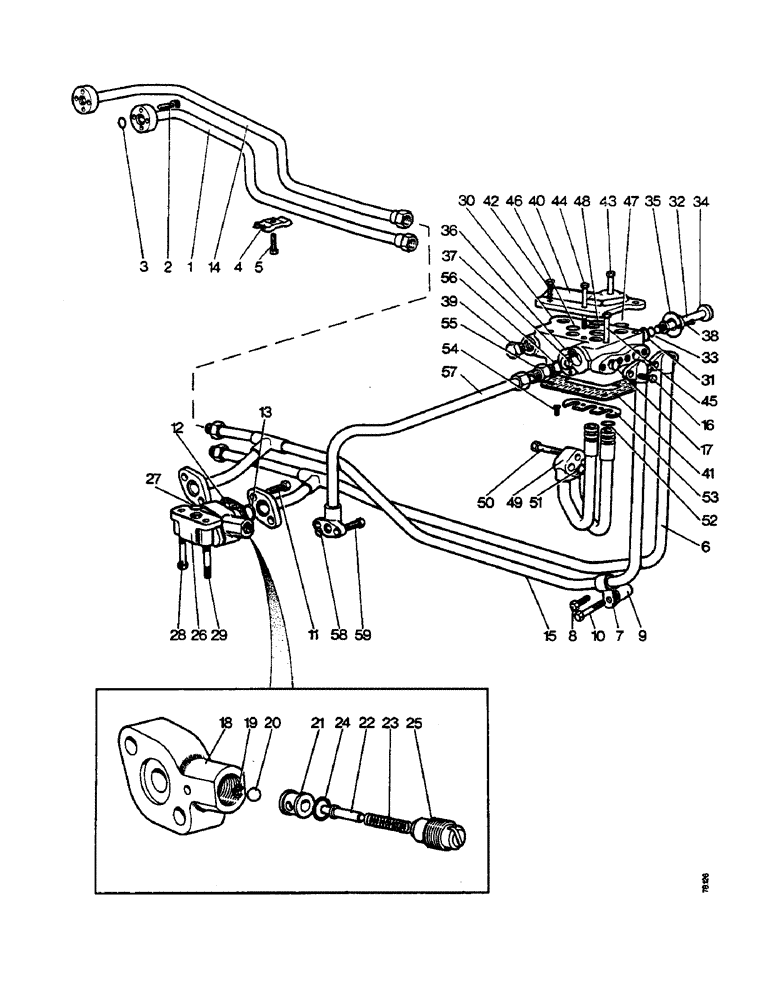 Схема запчастей Case IH 1210 - (E09A) - SELECTAMATIC HYDRAULIC SYSTEM, HIGH PRESSURE PIPES FOR TANDEM PUMP, 1210, 1212 TRACTORS (07) - HYDRAULIC SYSTEM